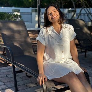 White Button-Up Dress